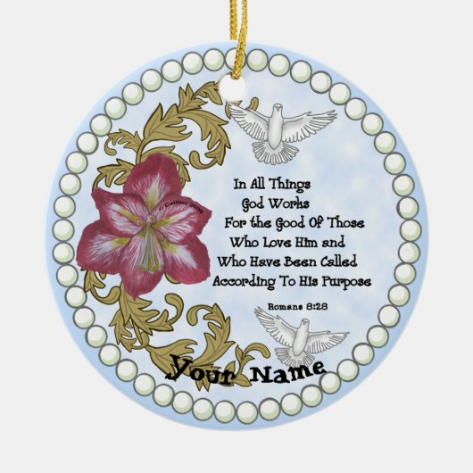 Amaryllis Christlich alles Keramik Ornament (Vorne)