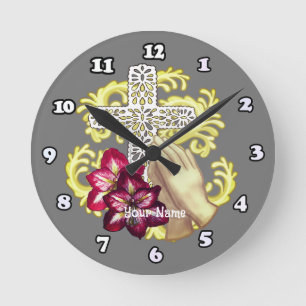 Amaryllis Cross Christlich Runde Wanduhr