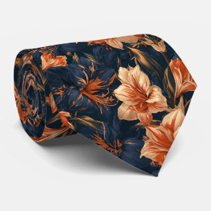 Amaryllis-Druck Trauzeugen Vintage-Hochzeit Krawatte
