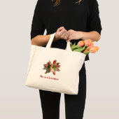 Amaryllis Frohe Weihnachts Tote Tag Mini Stoffbeutel (Vorderseite (Produkt))
