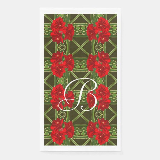 Amaryllis Garden Guest Towel/Napkin - individuell  Serviette (Vorderseite)