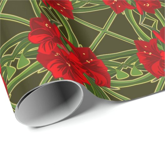 Amaryllis Gift Wrap Geschenkpapier (Rolleneckpunkt)