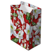 Amaryllis, Holly & Doves Mittlere Geschenktüte (Vorderseite Schrägansicht)