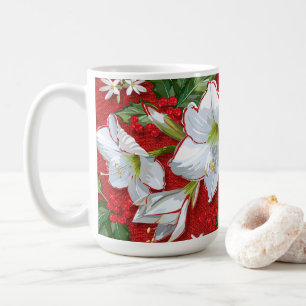 Amaryllis & Holly Red Christmas Kaffeetasse