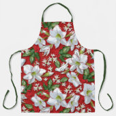 Amaryllis & Holly Red Christmas Schürze (Vorderseite)