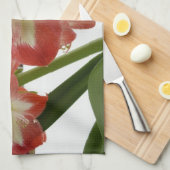 Amaryllis im schneeroten Urlaub Winterflora Geschirrtuch (Viertel Falte)