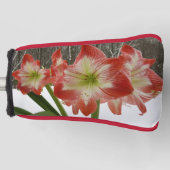 Amaryllis im schneeroten Urlaub Winterflora Golf Headcover (Vorderseite)