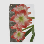 Amaryllis im schneeroten Urlaub Winterflora Golfhandtuch (Vorderseite)