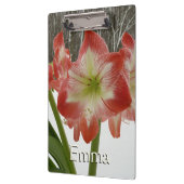 Amaryllis im schneeroten Urlaub Winterflora Klemmbrett (Links)