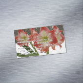 Amaryllis im schneeroten Urlaub Winterflora Magnetische Visitenkarte (Beispiel)