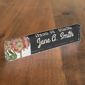 Amaryllis im schneeroten Urlaub Winterflora Namensplakette (Seite)