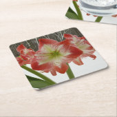 Amaryllis im schneeroten Urlaub Winterflora Rechteckiger Pappuntersetzer (angewinkelt)