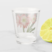 Amaryllis im schneeroten Urlaub Winterflora Schnapsglas (Rückseite)