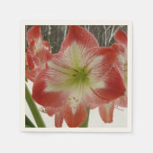 Amaryllis im schneeroten Urlaub Winterflora Serviette (Vorderseite)