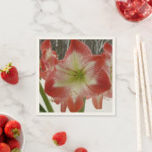 Amaryllis im schneeroten Urlaub Winterflora Serviette (Beispiel)