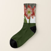 Amaryllis im schneeroten Urlaub Winterflora Socken (Links - Außen)