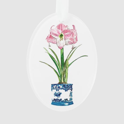 AMARYLLIS IN DELFT POT CHRISTMAS ORNANATION ORNAMENT (Rückseite)
