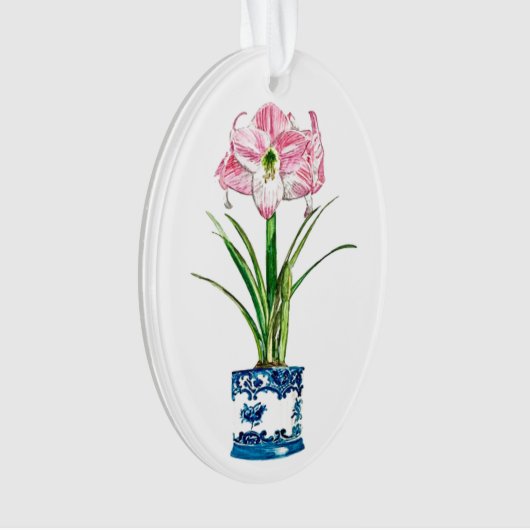 AMARYLLIS IN DELFT POT CHRISTMAS ORNANATION ORNAMENT (Vorderseite)