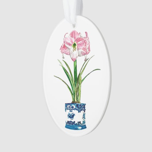 AMARYLLIS IN DELFT POT CHRISTMAS ORNANATION ORNAMENT (Vorderseite)