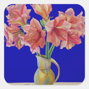 Amaryllis in einem Krug 2007 Quadratischer Aufkleber