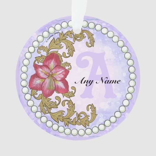 Amaryllis Monogramm Ornament (Vorderseite)
