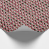 Amaryllis-Muster in Rot und Weiß Geschenkpapier (Ecke)