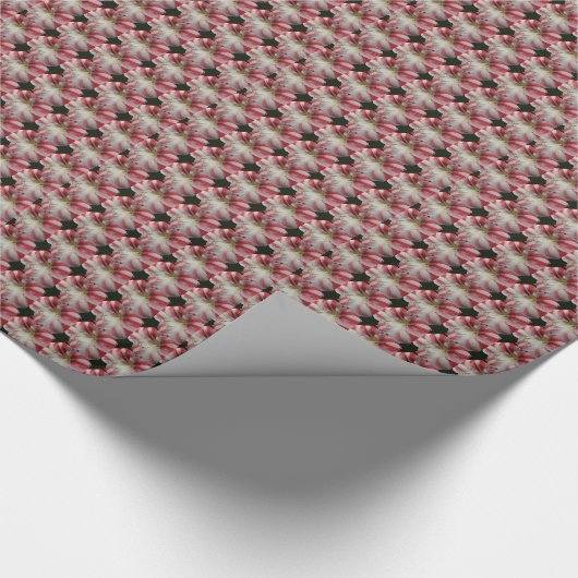 Amaryllis-Muster in Rot und Weiß Geschenkpapier (Ecke)