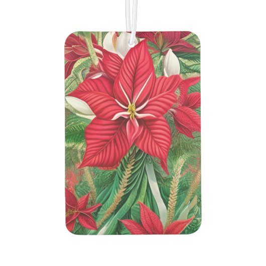 Amaryllis Poinsettia Hybrid AI Art Autolufterfrischer (Rückseite)