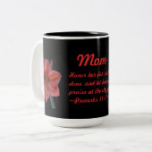 Amaryllis Proverbs 31:31 Zweifarbige Tasse (Vorderseite Links)