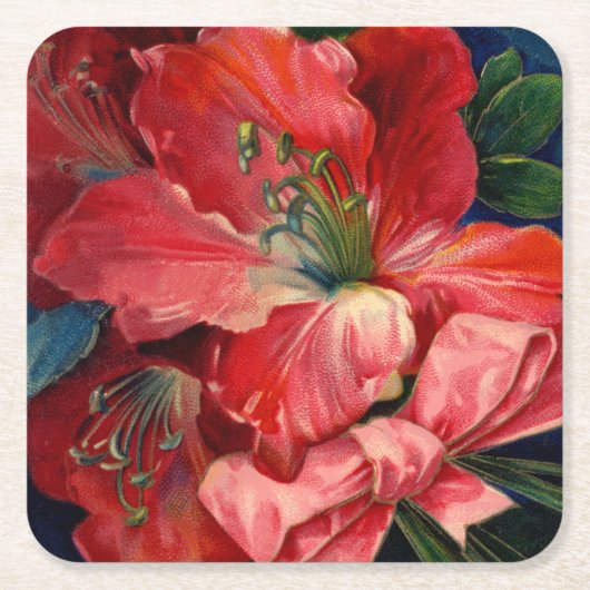 Amaryllis Rechteckiger Pappuntersetzer (Vorderseite)