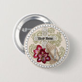 Amaryllis Rosary Button (Vorne & Hinten)