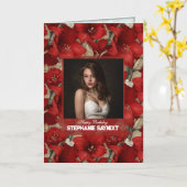 Amaryllis Roter Garten Meilenstein Geburtstag Boho Karte (Gelbe Blume)