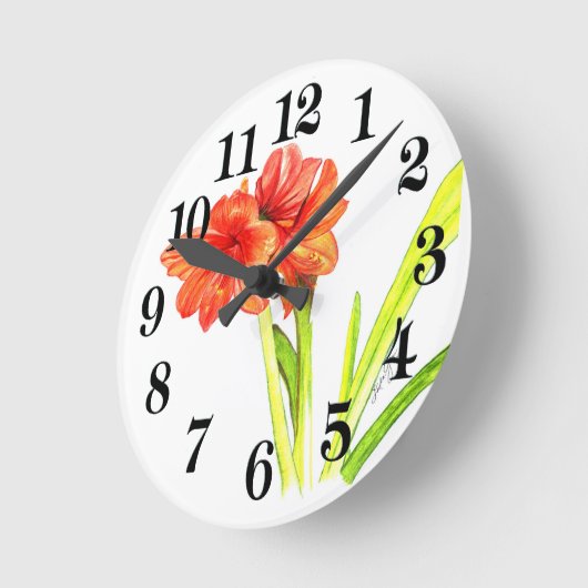 Amaryllis Runde Wanduhr (Winkel)