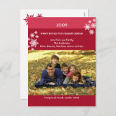 Amaryllis Snowflakes: Christmas Foto Postcard Feiertagspostkarte (Vorne/Hinten)