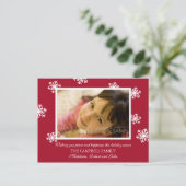 Amaryllis Snowflakes :: Christmas Photo Postcard Feiertagspostkarte (Stehend Vorderseite)