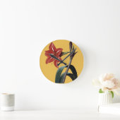 Amaryllis Striped Runde Wanduhr (Zuhause)