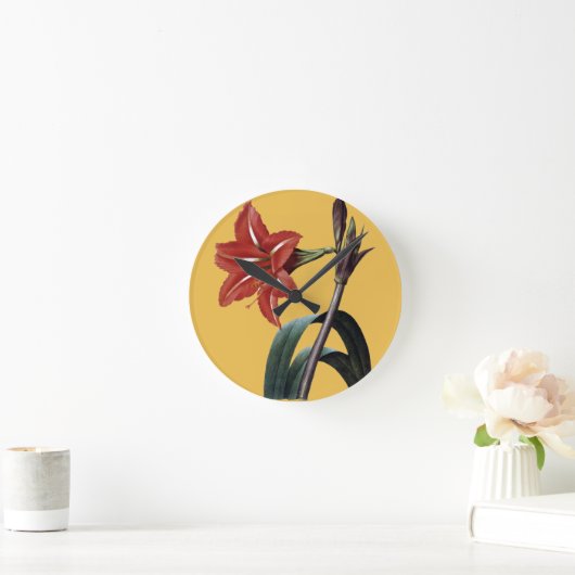 Amaryllis Striped Runde Wanduhr (Zuhause)