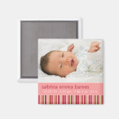 Amaryllis Stripes ・ Kinderankündigung Magnet (Vorderseite/Rückseite)