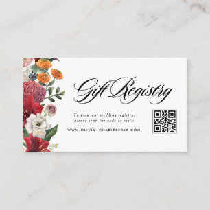 Amaryllis und Chrysanthemen Hochzeits-QR-Code-Gesc Begleitkarte