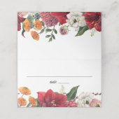 Amaryllis und Chrysanthemums Botanische Hochzeit Platzkarte (Außenseite Aufgefaltet)