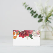 Amaryllis und Chrysanthemums Botanische Hochzeit Platzkarte (Stehend Vorderseite)