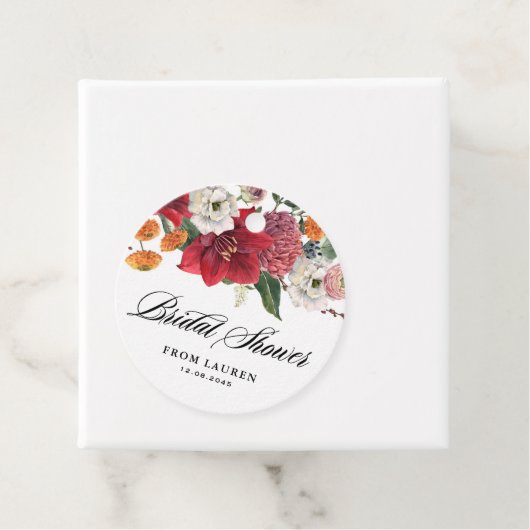 Amaryllis und Chrysanthemums Brautparty Geschenkanhänger (Beispiel)