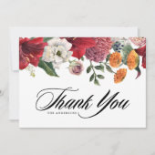 Amaryllis und Mums Blumenhochzeit Dankeskarte (Vorderseite)