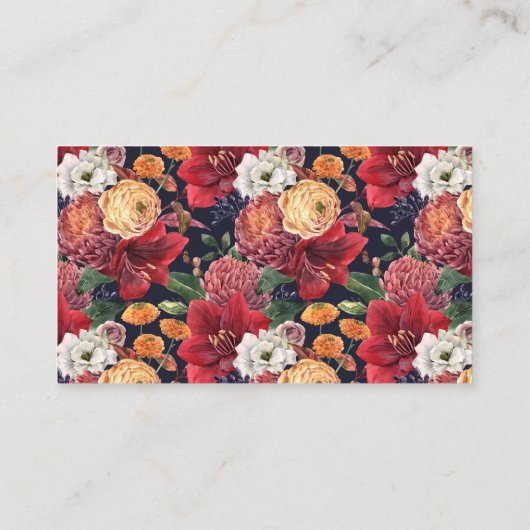 Amaryllis und Mums HochzeitQR-Code Begleitkarte (Rückseite)