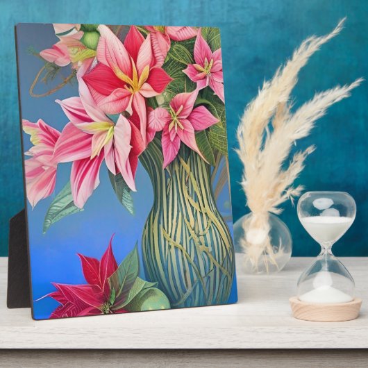 Amaryllis und Poinsettia Bouquet Fotoplatte (Seite)