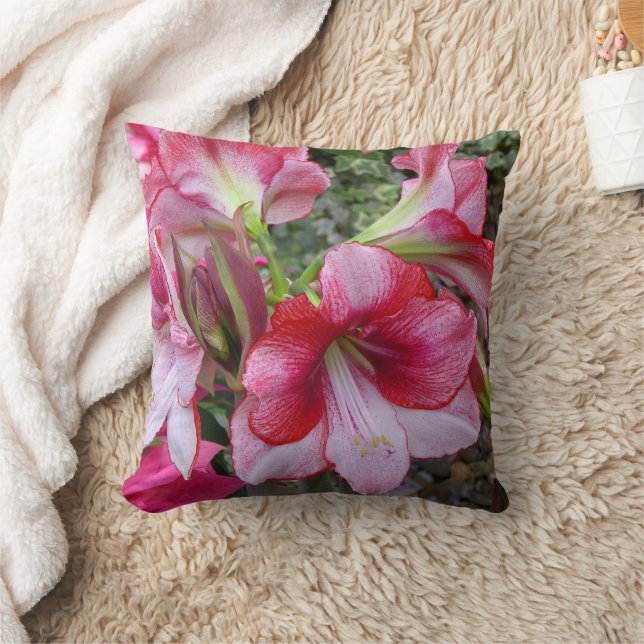 Amaryllis und Poinsettia Rote Blume Kissen (Decke)