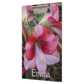 Amaryllis und Poinsettia Rote Blume Klemmbrett (Links)