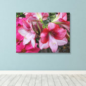 Amaryllis und Poinsettia Rote Blume Leinwanddruck (Insitu (Holzboden))