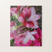 Amaryllis und Poinsettia Rote Blume Puzzle (Vertikal)