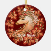 Amaryllis Unicorn Keramik Ornament (Vorne)